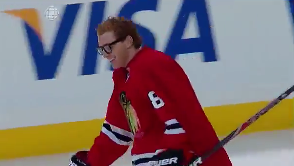 Pictured: the only thing the US hockey media remembers about last weekend. Kane